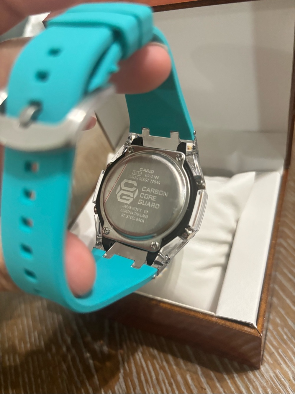 G-Shock Turquoise Strap Clear Case Rainbow Gradient Dial - Picture 3 of 3